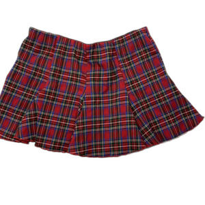 🍎 American Apparel Red Plaid Tennis Skirt Style 1543